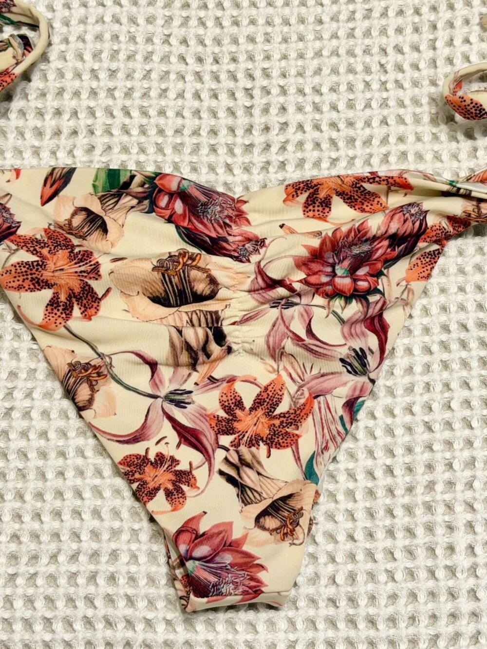 Beach Riot Floral Side Tie Bikini Bottoms Medium Cheeky Swim